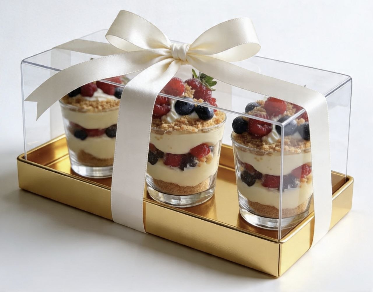 Minicheesecakes frutos rojos - bandeja 16 shots